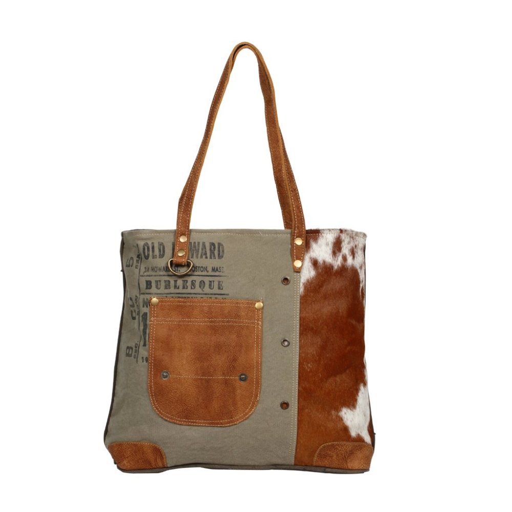 LEATHER POCKET TOTE BAG